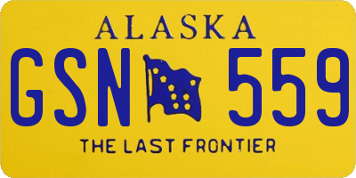 AK license plate GSN559