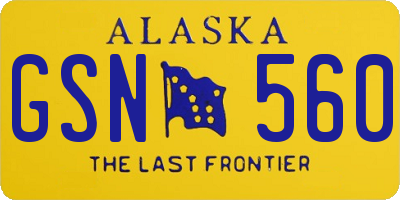 AK license plate GSN560