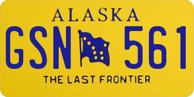 AK license plate GSN561