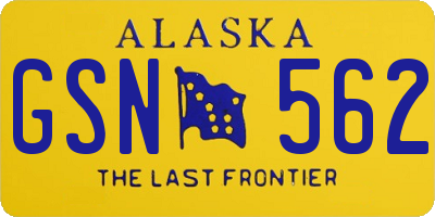 AK license plate GSN562