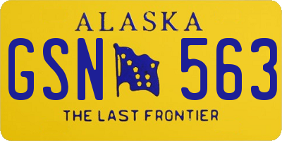 AK license plate GSN563