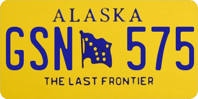 AK license plate GSN575