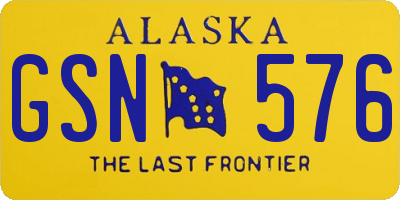 AK license plate GSN576