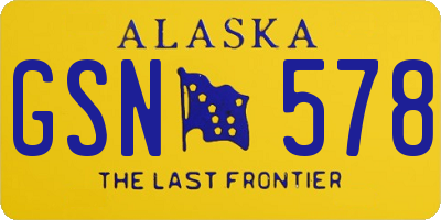 AK license plate GSN578