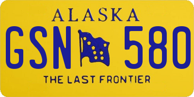 AK license plate GSN580