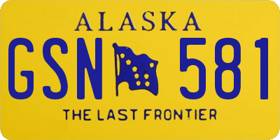 AK license plate GSN581