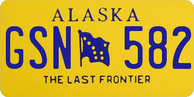 AK license plate GSN582