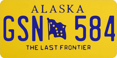 AK license plate GSN584