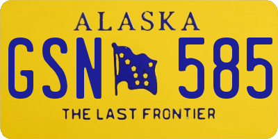 AK license plate GSN585