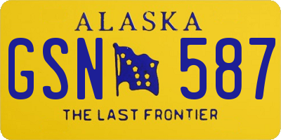 AK license plate GSN587