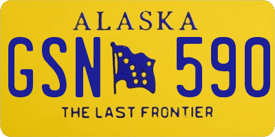 AK license plate GSN590