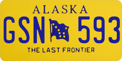 AK license plate GSN593