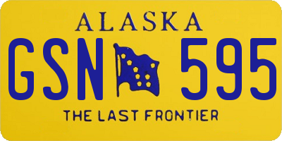 AK license plate GSN595