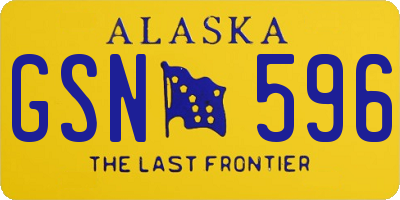 AK license plate GSN596