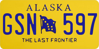 AK license plate GSN597