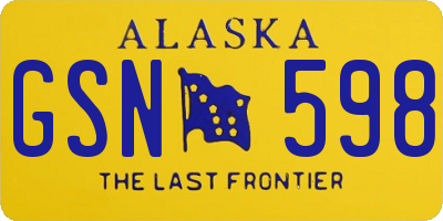 AK license plate GSN598