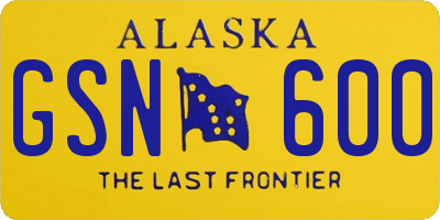 AK license plate GSN600