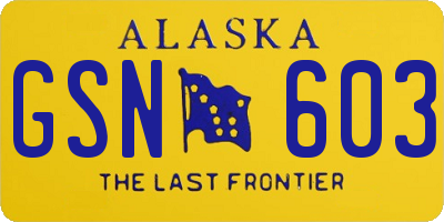 AK license plate GSN603