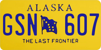 AK license plate GSN607