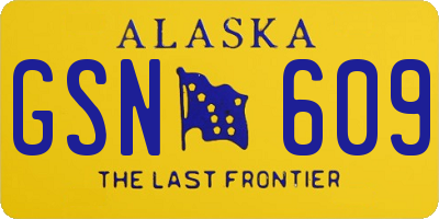 AK license plate GSN609