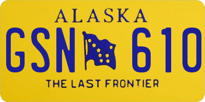 AK license plate GSN610