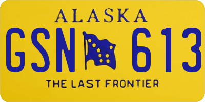 AK license plate GSN613