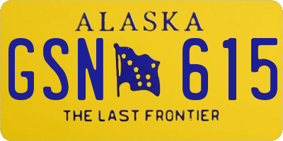 AK license plate GSN615