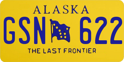 AK license plate GSN622