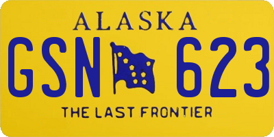 AK license plate GSN623