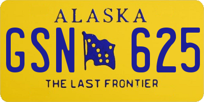 AK license plate GSN625