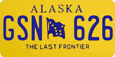 AK license plate GSN626