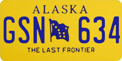 AK license plate GSN634