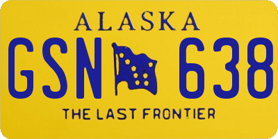 AK license plate GSN638
