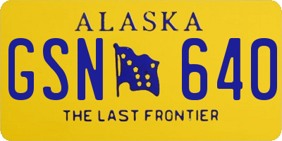 AK license plate GSN640