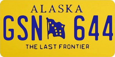 AK license plate GSN644