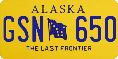 AK license plate GSN650