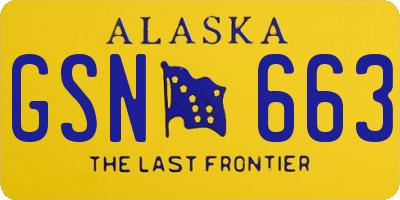 AK license plate GSN663