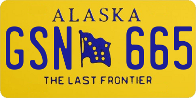 AK license plate GSN665