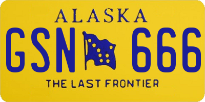AK license plate GSN666