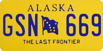 AK license plate GSN669