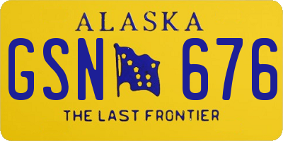 AK license plate GSN676