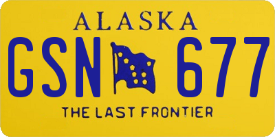 AK license plate GSN677