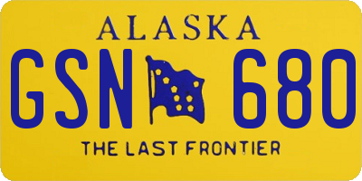 AK license plate GSN680