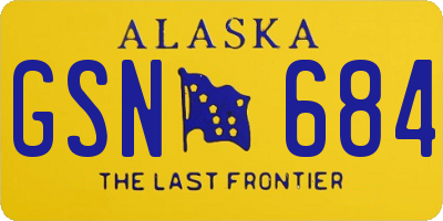 AK license plate GSN684