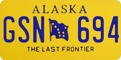 AK license plate GSN694
