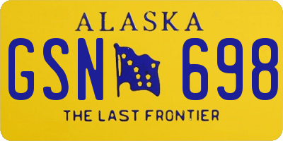 AK license plate GSN698