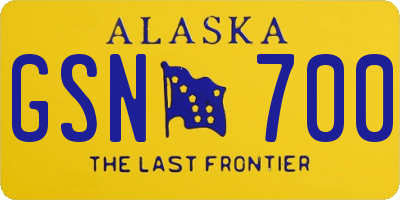 AK license plate GSN700