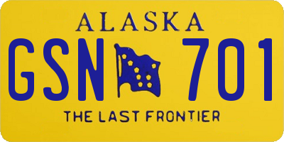 AK license plate GSN701