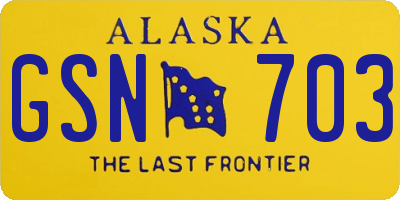 AK license plate GSN703