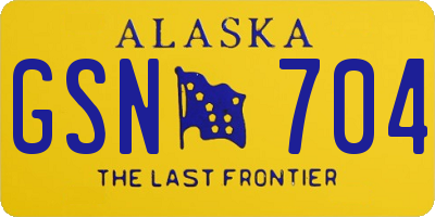 AK license plate GSN704